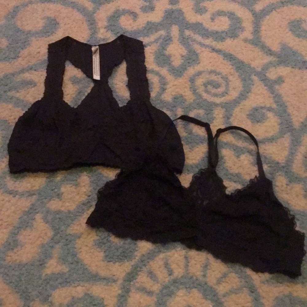 TWO Black Lace Bralettes 👻 Size Medium 🖤